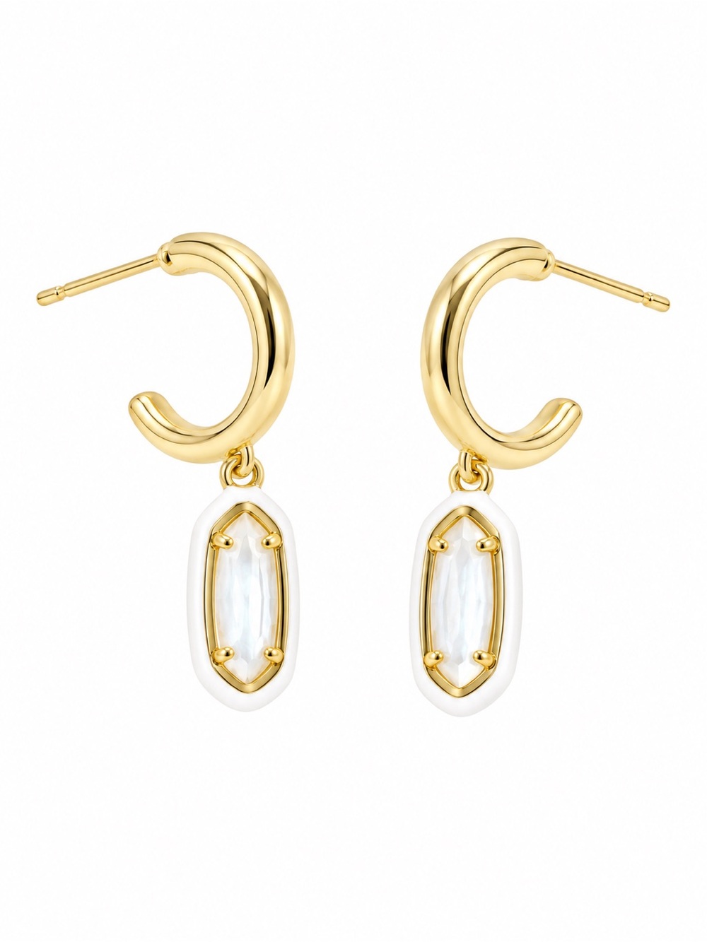 Kendra Scott Emma Huggie Hoop Earrings - White